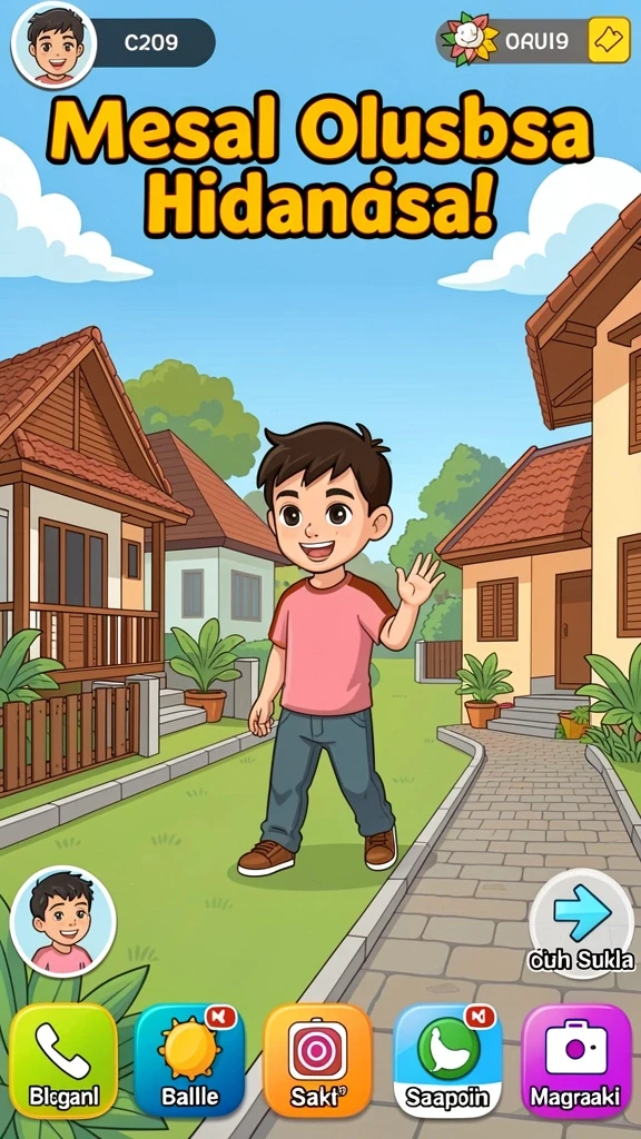 Tampilan awal permainan yang menarik dan informatif.
