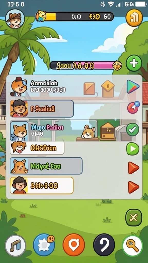 Tampilan menarik dari layar permainan slot.