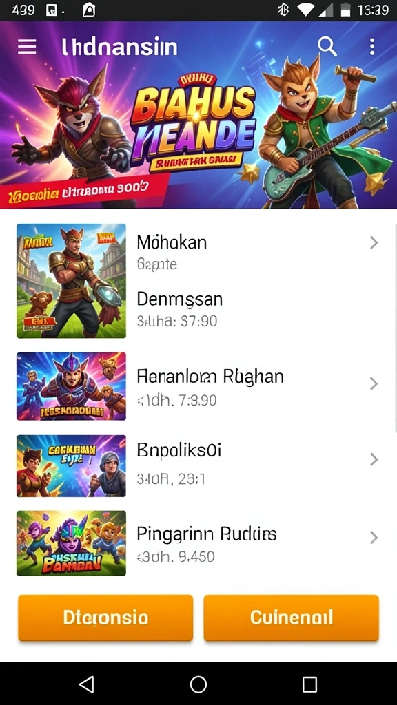 Pengguna sedang menikmati salah satu permainan interaktif.