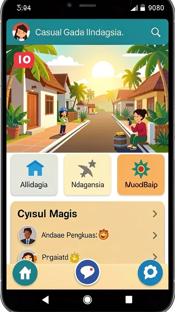 Tampilan layar utama yang menarik.