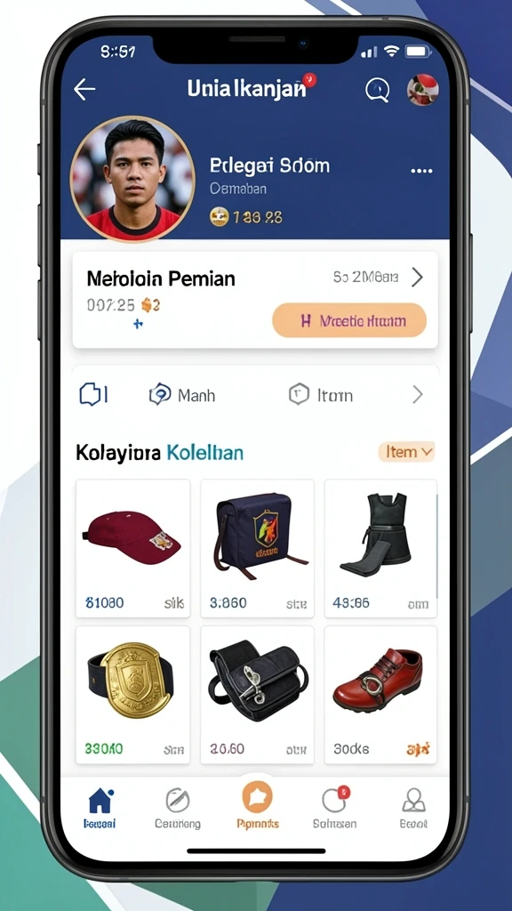 Layar utama yang menampilkan karakter utama dan latar belakang menarik.