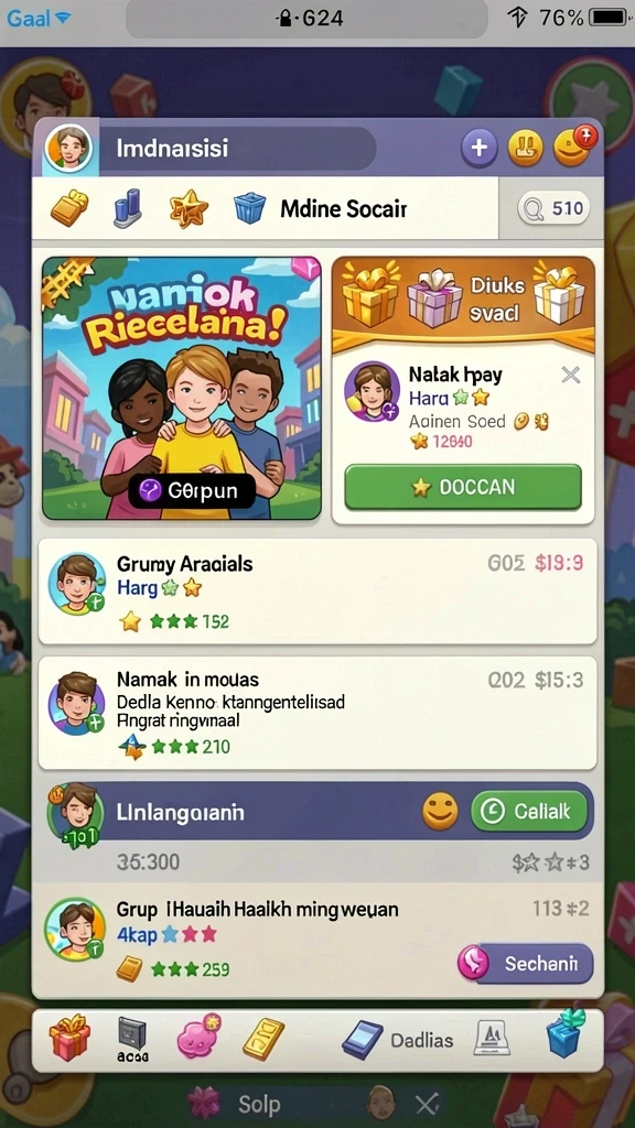 Tampilan menu utama yang menarik dan mudah digunakan.